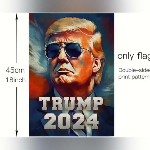 FREE with Bundle Trump 2024 12"x18” Burlap MAGA Garden Flag NWT Full Color - Picture 4 of 4